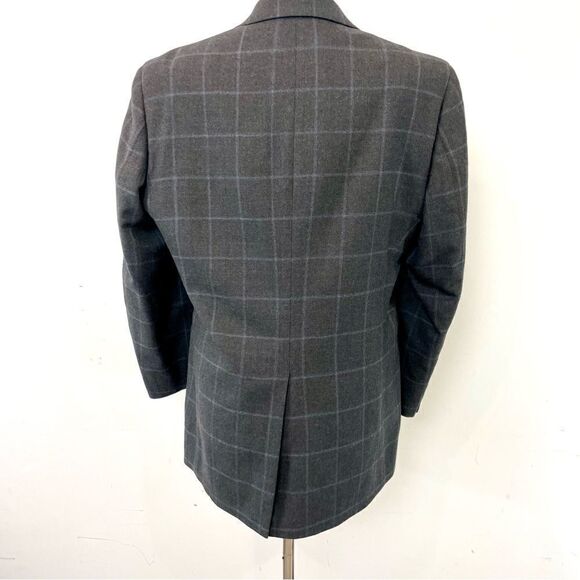 Ralph Lauren Cashmere Wool Blazer in Gray Plaid Print Size 40R - Picture 3 of 14